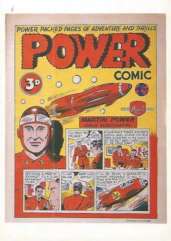 Postal 527010: MARTIN POWER de Mick Angio. Coleccion SPACE ACES