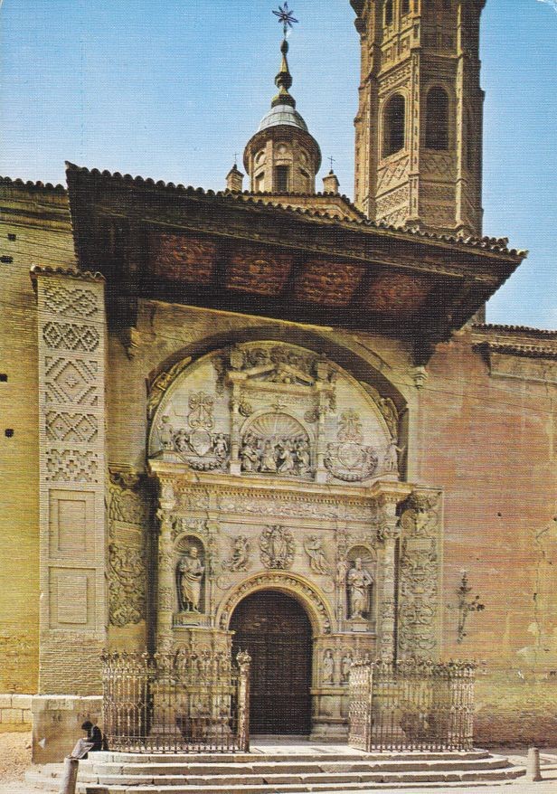 Postal 60349. Portada de Colegiata de Sta. Maria. Calatayud