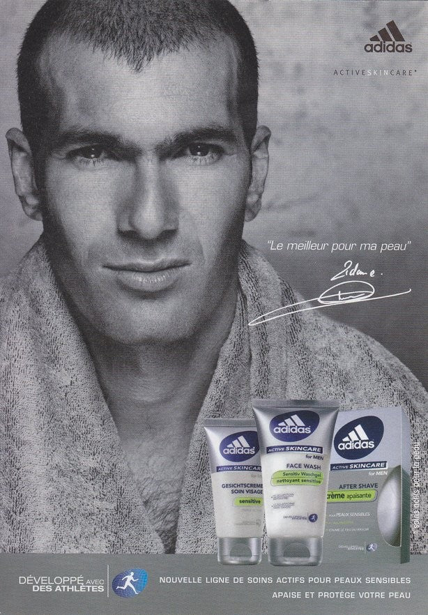 Postal 60409. Publicitaria adidas con Zidane de protagonista