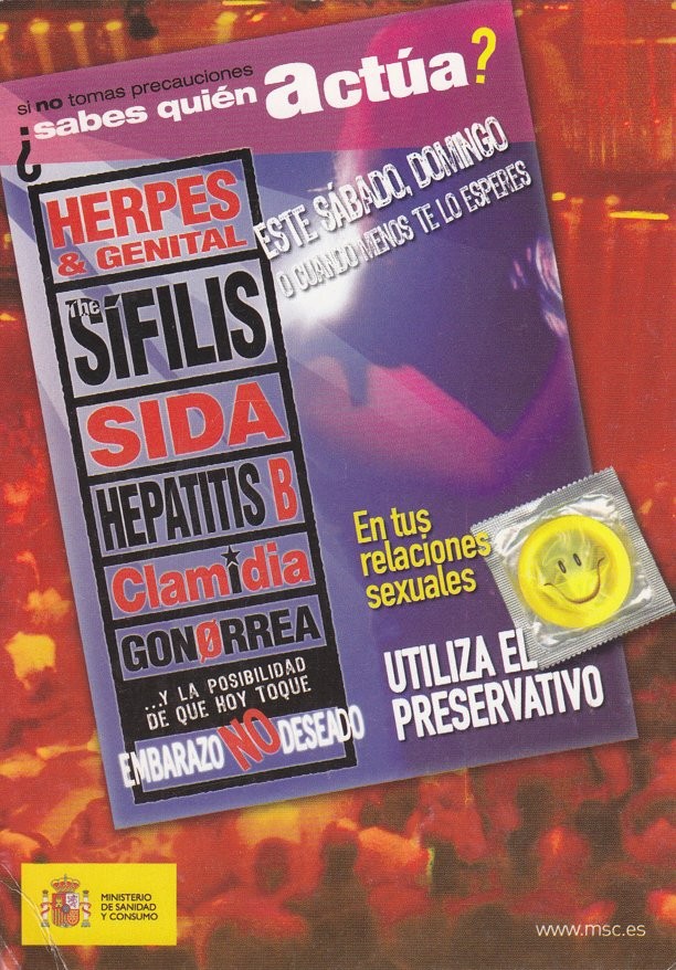 Postal 60429. Preservativo. Publicitaria ministerio sanidad y consumo