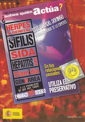 Postal 60429. Preservativo. Publicitaria ministerio sanidad y consumo