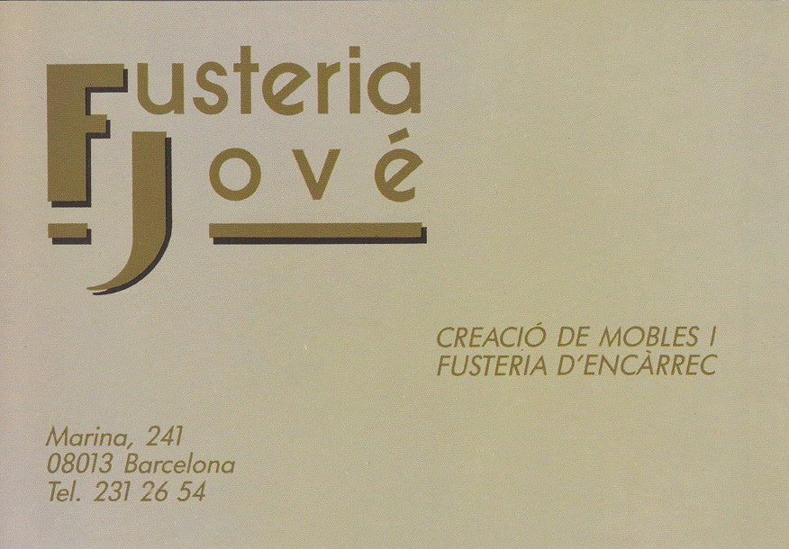 Postal 60470. Publicitaria fusteria Jove. Barcelona