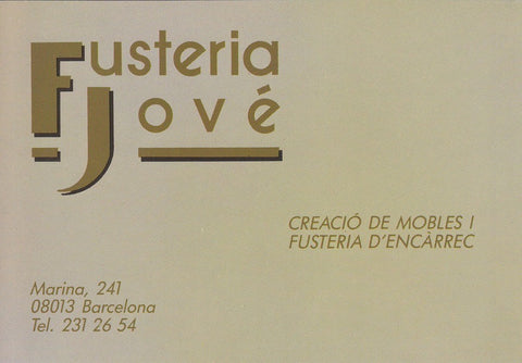 Postal 60470. Publicitaria fusteria Jove. Barcelona