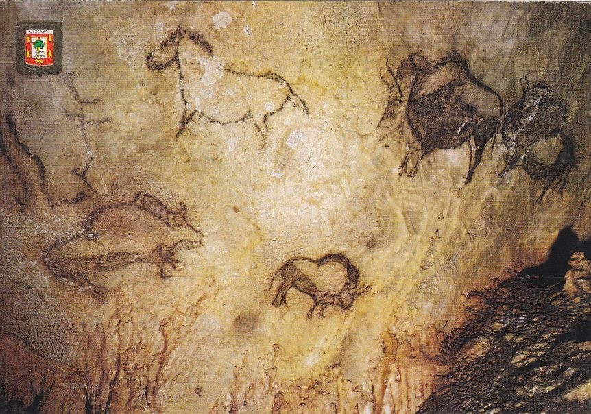Postal 60489. Conjunto pinturas rupestres. Cuevas Santimamiñe  (Vizcaya)