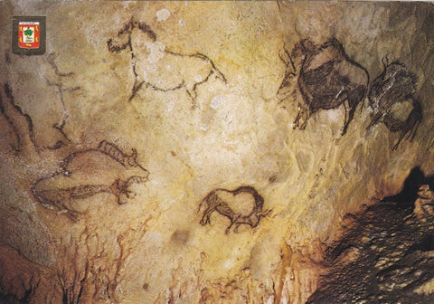 Postal 60489. Conjunto pinturas rupestres. Cuevas Santimamiñe  (Vizcaya)