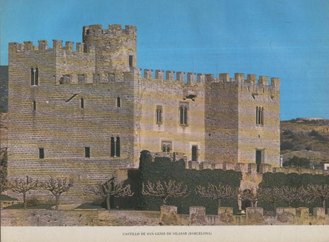 Lamina Castillos de España Edicion 1967 No.006: CASTILLO DE SAN GENIS DE VILASAR (Barcelona)