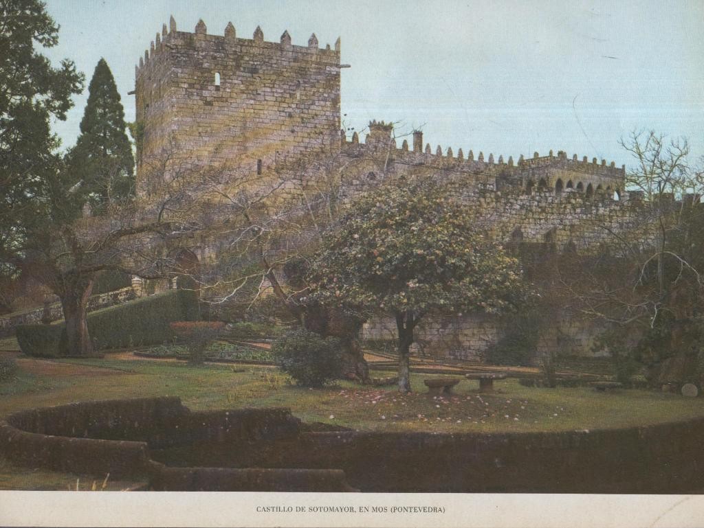 Lamina Castillos de España Edicion 1967 No.017: CASTILLO DE SOTOMAYOR, EN MOS (PONTEVEDRA)
