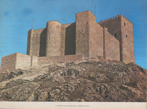 Lamina Castillos de España Edicion 1967 No.021: CASTILLO DE SEGURA DE LA SIERRA (JAEN)