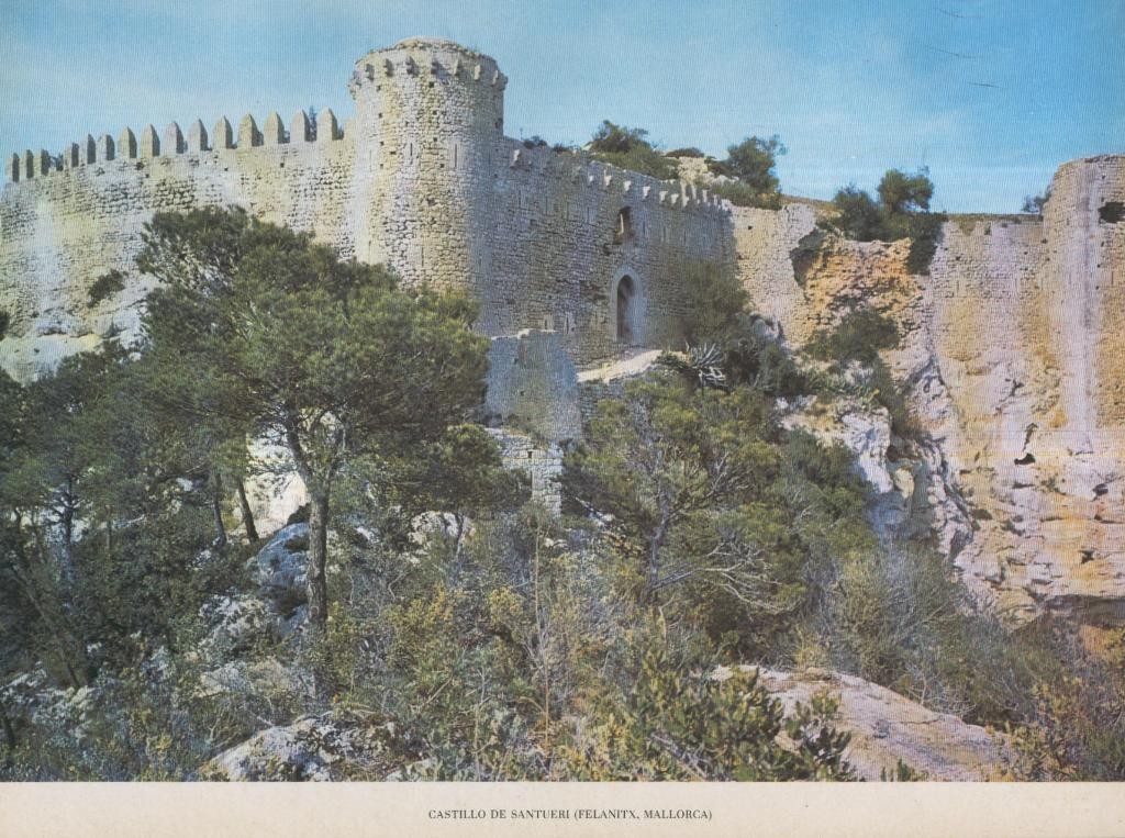 Lamina Castillos de España Edicion 1967 No.023: CASTILLO DE SANTUERI (FELANITX,MALLORCA)