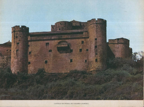 Lamina Castillos de España Edicion 1967 No.034: CASTILLO DE PUEBLA DE SANABRIA (ZAMORA)