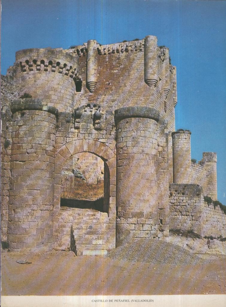 Lamina Castillos de España Edicion 1967 No.042: CASTILLO DE PEÑAFIEL (VALLADOLID)