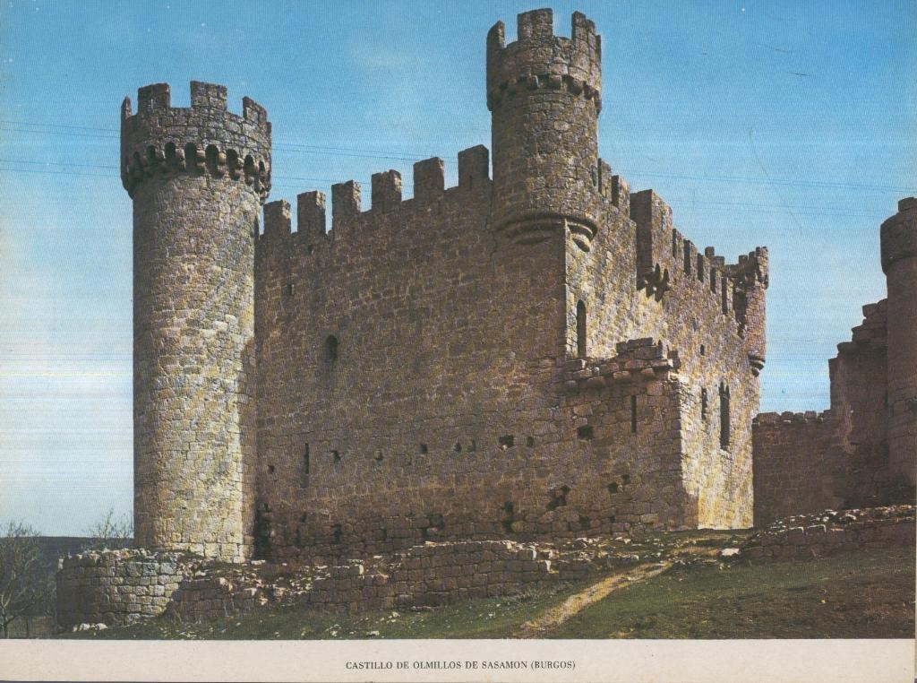 Lamina Castillos de España Edicion 1967 No.045: CASTILLO DE OLMILLOS DE SASAMON (BURGOS)