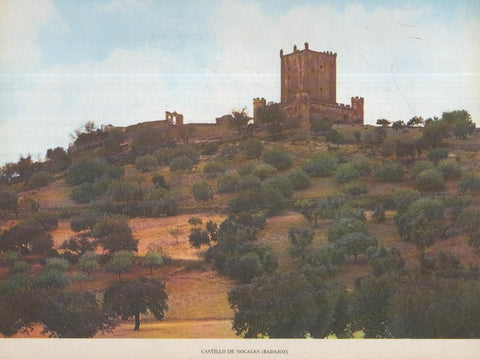 Lamina Castillos de España Edicion 1967 No.046: CASTILLO DE OLMILLOS DE NOGALES (BADAJOZ)