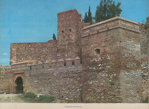 Lamina Castillos de España Edicion 1967 No.066: ALCAZABA DE MALAGA