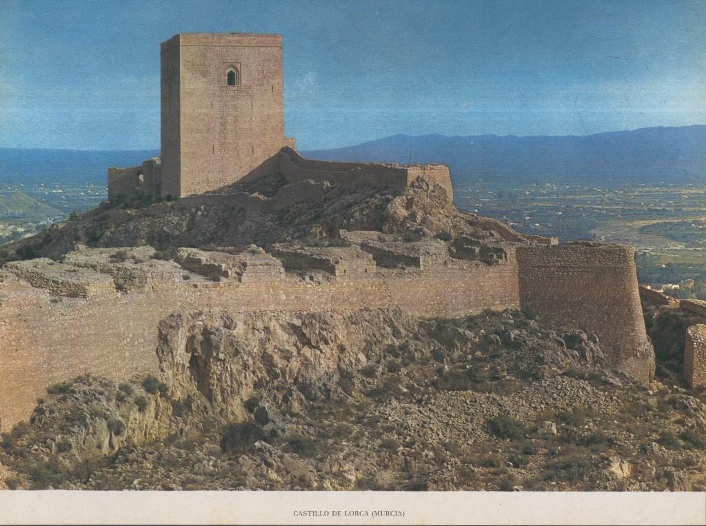 Lamina Castillos de España Edicion 1967 No.067: CASTILLO DE LORCA (MURCIA)