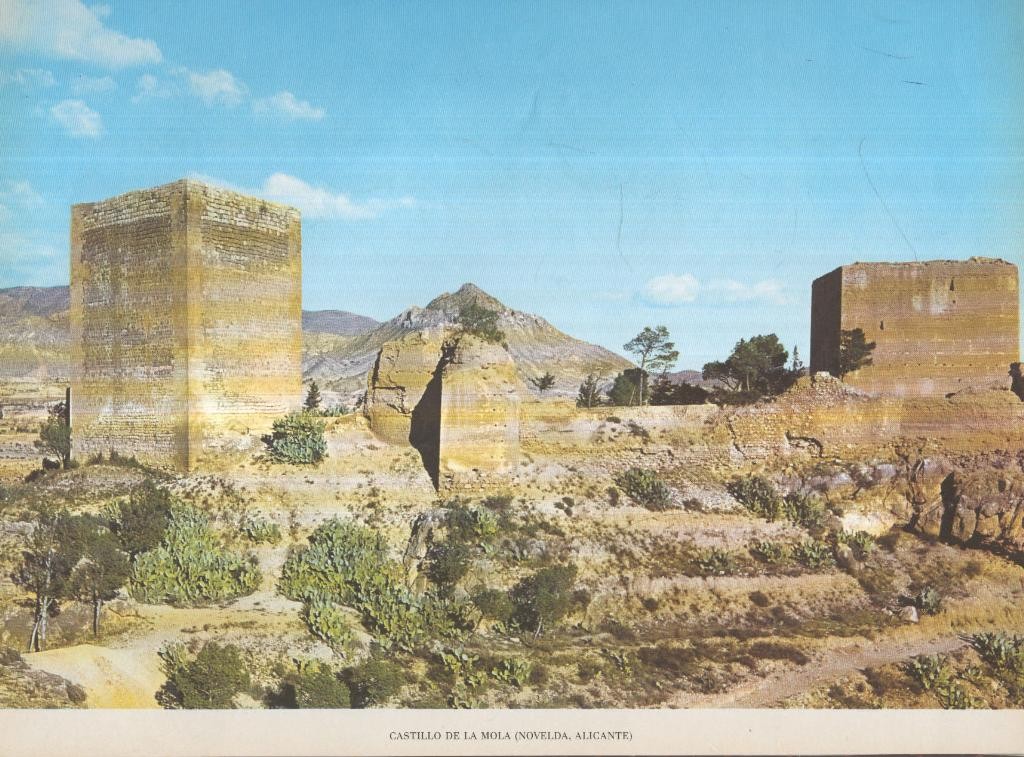 Lamina Castillos de España Edicion 1967 No.072: CASTILLO DE LA MOLA (NOVELDA, ALICANTE)