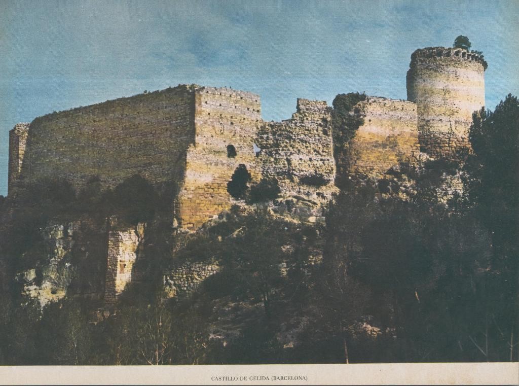 Lamina Castillos de España Edicion 1967 No.085: CASTILLO DE GELIDA (BARCELONA)
