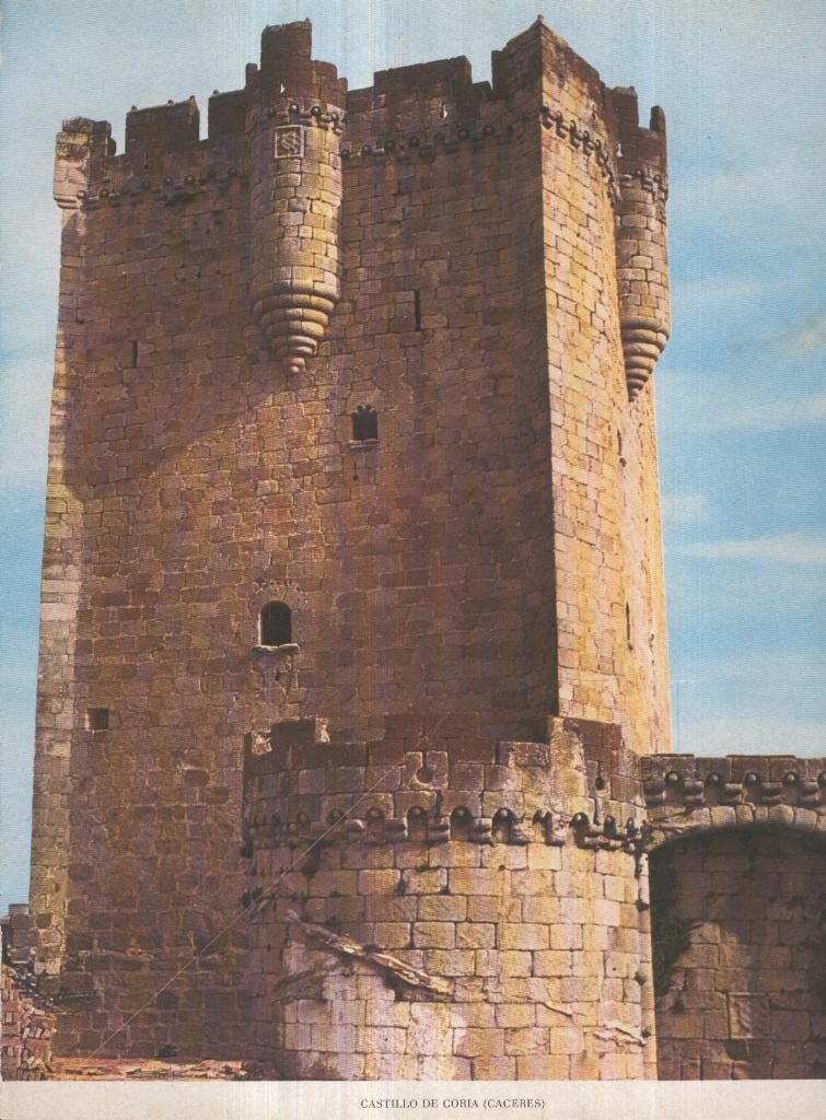 Lamina Castillos de España Edicion 1967 No.093: CASTILLO DE CORIA (CACERES) 