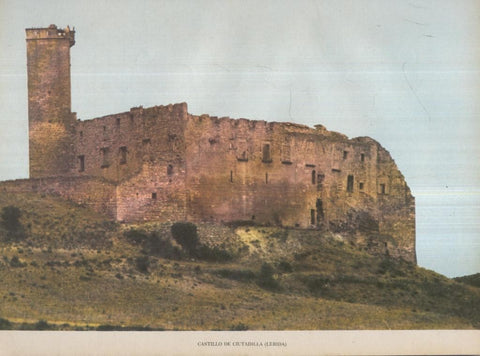 Lamina Castillos de España Edicion 1967 No.095: CASTILLO DE CIUTADILLA (LLEIDA) 