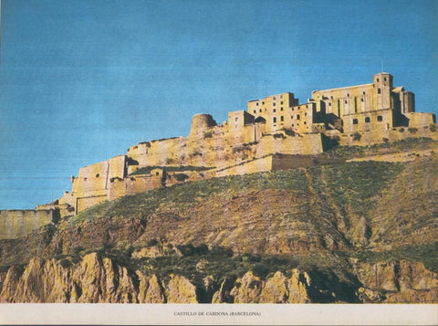 Lamina Castillos de España Edicion 1967 No.103: CASTILLO DE CARDONA (BARCELONA)