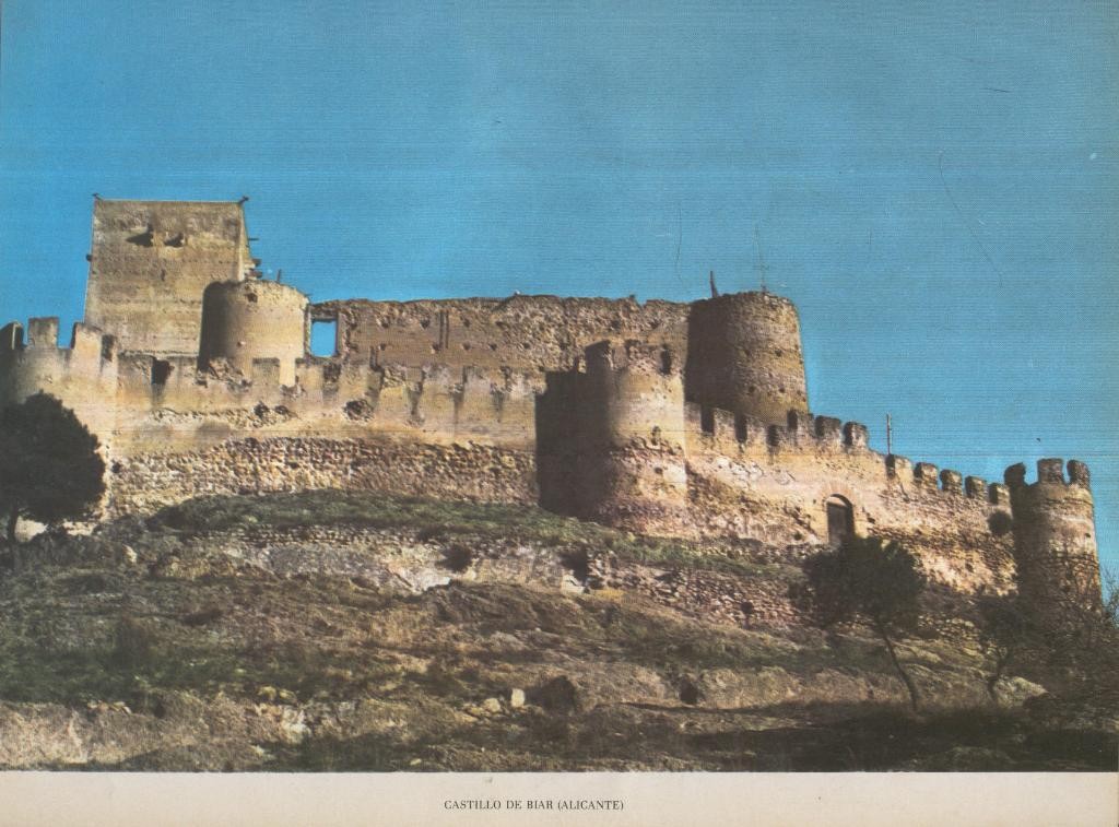 Lamina Castillos de España Edicion 1967 No.106: CASTILLO DE BIAR (ALICANTE)
