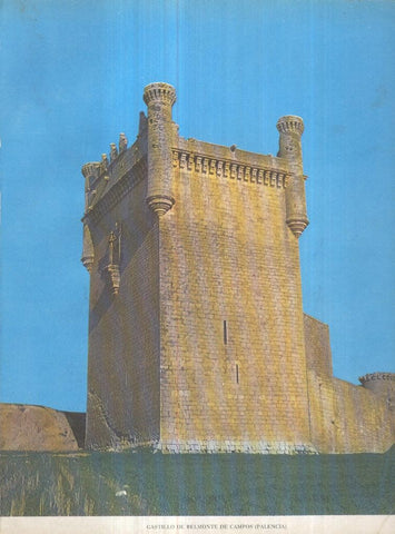 Lamina Castillos de España Edicion 1967 No.110: CASTILLO DE BELMONTE DE CAMPOS (PALENCIA)