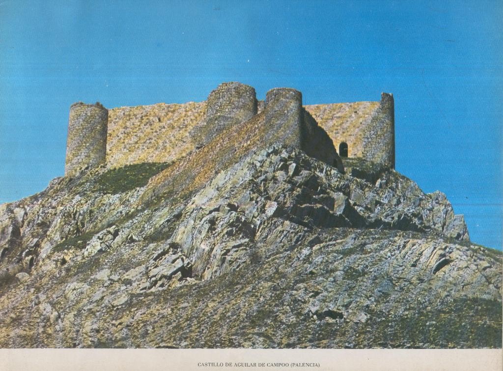 Lamina Castillos de España Edicion 1967 No.124: CASTILLO DE AGUILAR DE CAMPOO (PALENCIA)