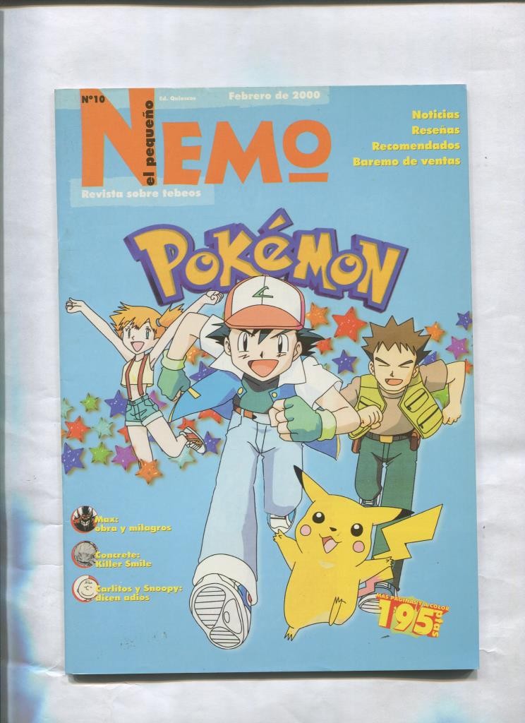 El Pequeño Nemo revista informacion comic numero 10: Pokemon, Snoopy, Max, Killer Smile