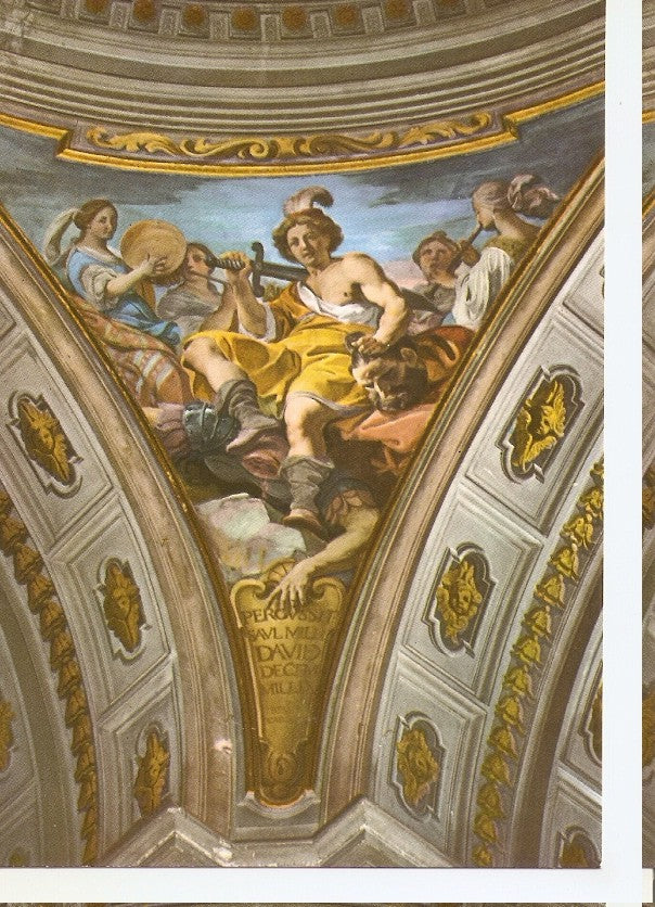 Postal 044464 : Roma St. Ignatius Church - David killing the giant Goliath by A. Pozzo