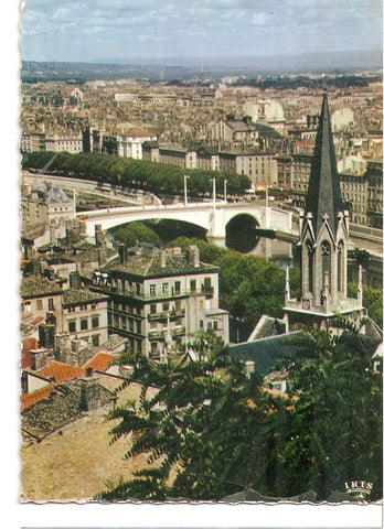 Postal 044492 : Lyon. Vue generale. Pont Tilsitt - Clocher St-Georges