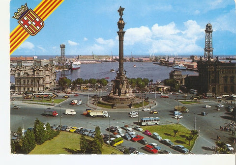 Postal 044534 : Barcelona. Monumento a Colon y Puerto