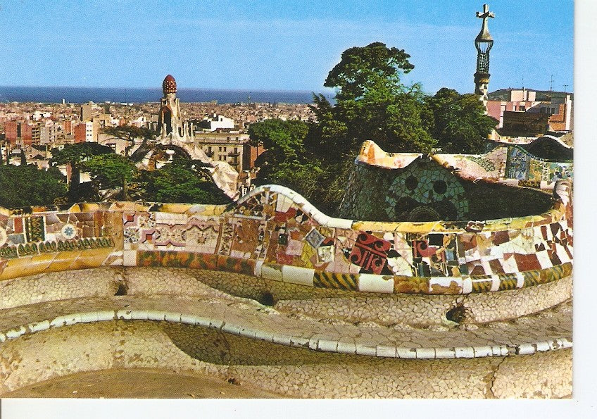 Postal 044588 : Barcelona. Parque Guell (Gaudi). Detalle