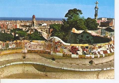 Postal 044588 : Barcelona. Parque Guell (Gaudi). Detalle