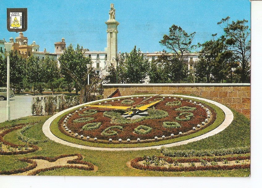 Postal 044617 : Cadiz. Reloj de Flores y Monumento a las Cortes