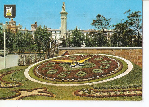 Postal 044617 : Cadiz. Reloj de Flores y Monumento a las Cortes