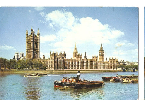 Postal 044631 : London. The Houses of Parliament on the bank of the Thames at Westminster