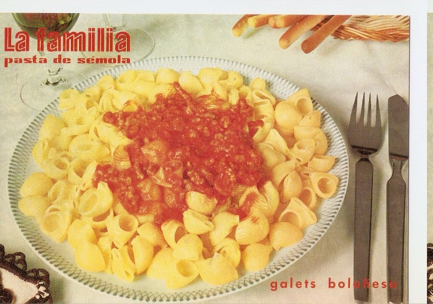 Postal 044634 : Galets Boloñesa. La familia pasta de semola
