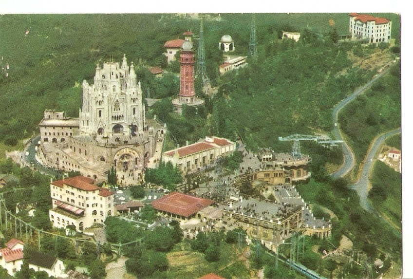 Postal 044683 : Barcelona. Vista aerea Tibidabo