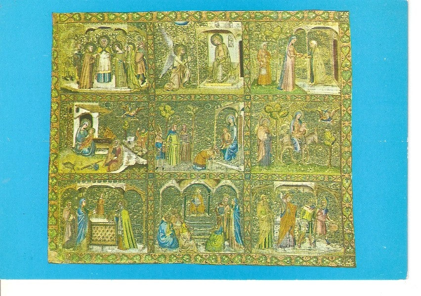 Postal 044754 : Manresa. Seo Basilica. Frontal Bordado Florentino. Siglo XIV (Fragmento izquierda)