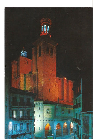 Postal 044827 : Pamplona. Iglesia de San cernin (noche)