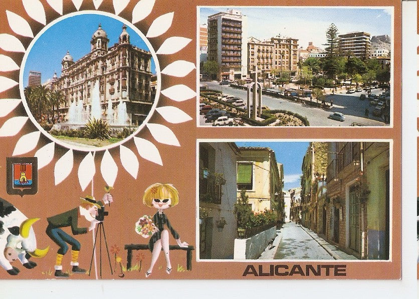 Postal 044846 : Alicante. Puerta del Mar. Cruz de los Caidos y Plaza de Calvo Sotelo (Barrio tipico). Carrer de Toledo