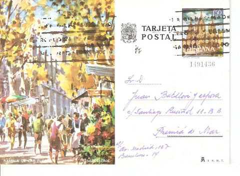 Postal 044874 : Rambla de las Flores - Barcelona