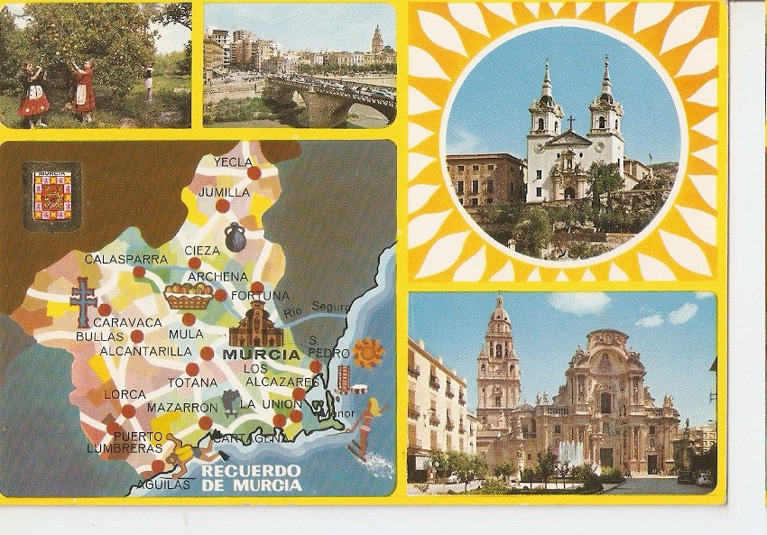 Postal 044888 : Murcia. Huertanas - Puente viejo Santuario de Ntra. Sra. De la Fuensanta. Catedral