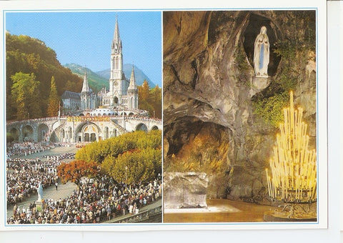 Postal 044894 : Lourdes. La Basilica y la Gruta