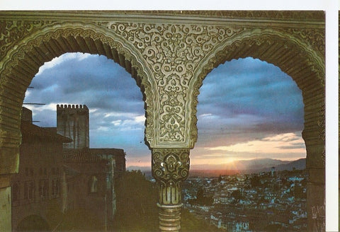 Postal 044945 : Granada. Alhambra. Puesta de sol desde Salon Embajadores