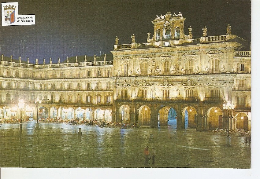 Postal 044956 : Salamanca. Plaza Mayor y Ayuntamiento iluminado