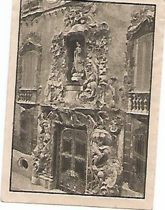 CROMO 005 GALLINA BLANCA 2o ALBUM. Serie 1 Casas señoriales - fachadas. Numero 6 Valencia. Palacio de Dos Aguas