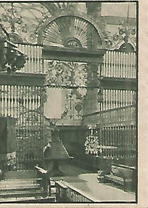 CROMO 0045 GALLINA BLANCA 2o ALBUM. Serie 15 Coros y esculturas religiosas. Numero 7 Reja del Monasterio de Yuso. Logroño