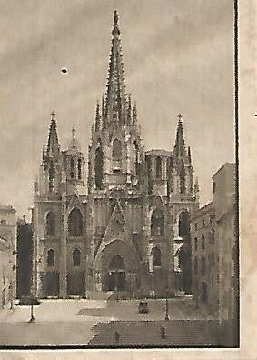 CROMO 0066 GALLINA BLANCA 2o ALBUM. Serie 27 Catedrales. Numero 7 Barcelona