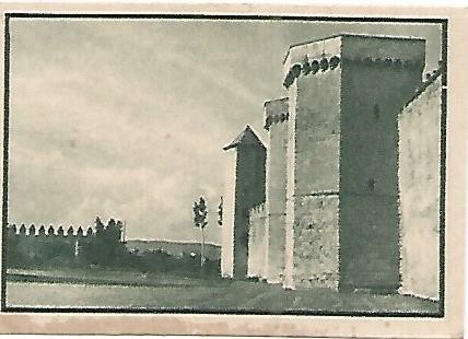 CROMO 00102 GALLINA BLANCA 2o ALBUM. Serie 42 Torres y murallas. Numero 5 Torres reales de Poblet. Tarragona